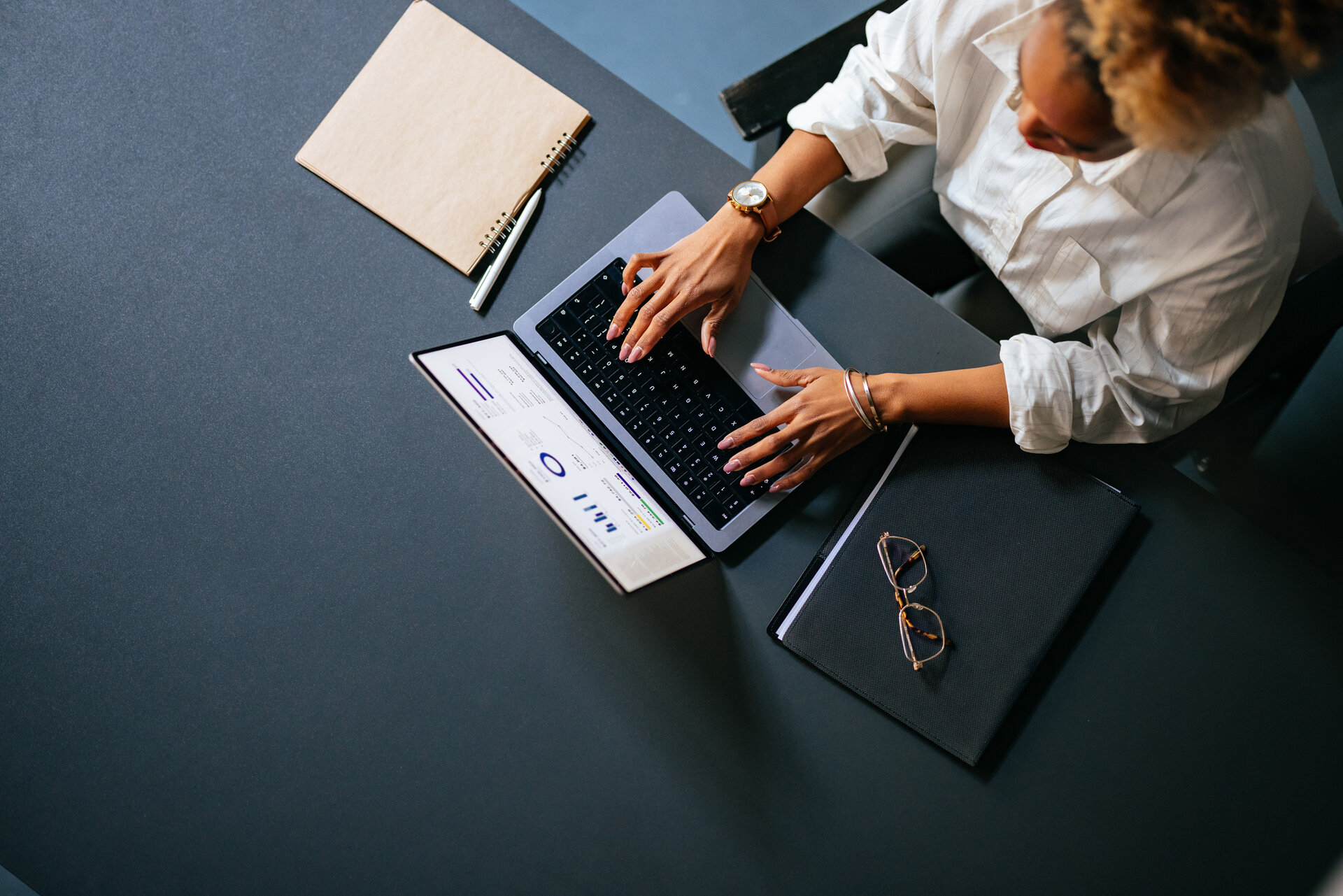 Woman on a laptop